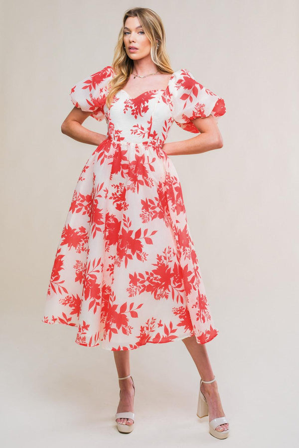 SUCCESSFULLY CUTE WOVEN MIDI DRESS - Glamourous Grace