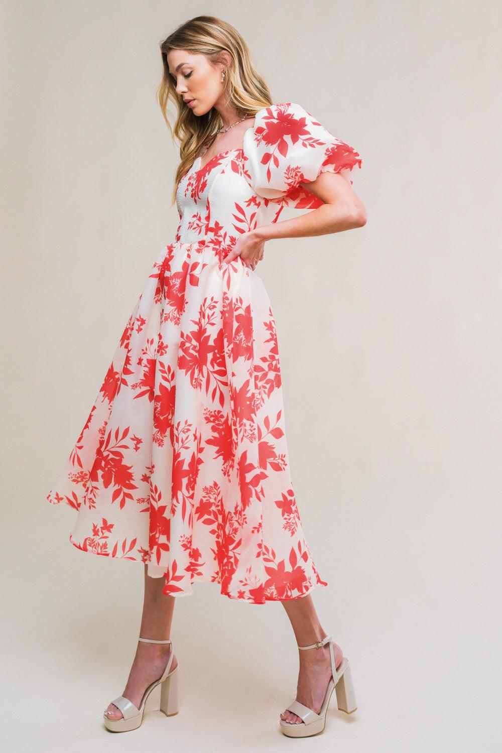 SUCCESSFULLY CUTE WOVEN MIDI DRESS - Glamourous Grace