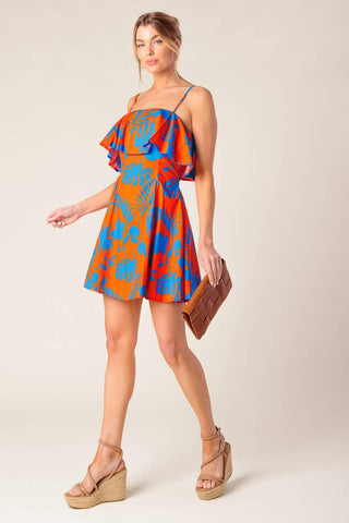 STOPPING TIME ORANGE WOVEN MINI DRESS - Glamourous Grace