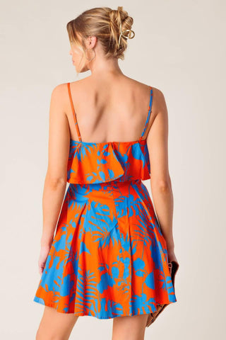 STOPPING TIME ORANGE WOVEN MINI DRESS - Glamourous Grace