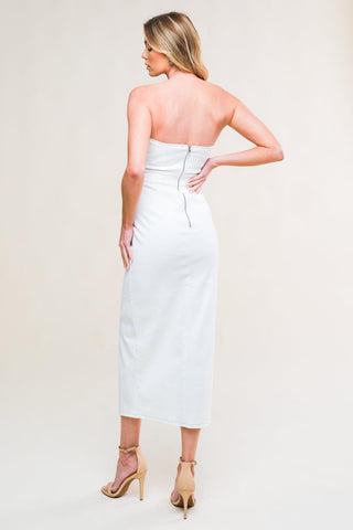 EASYGOING BEAUTY WOVEN TWILL MIDI DRESS - Glamourous Grace