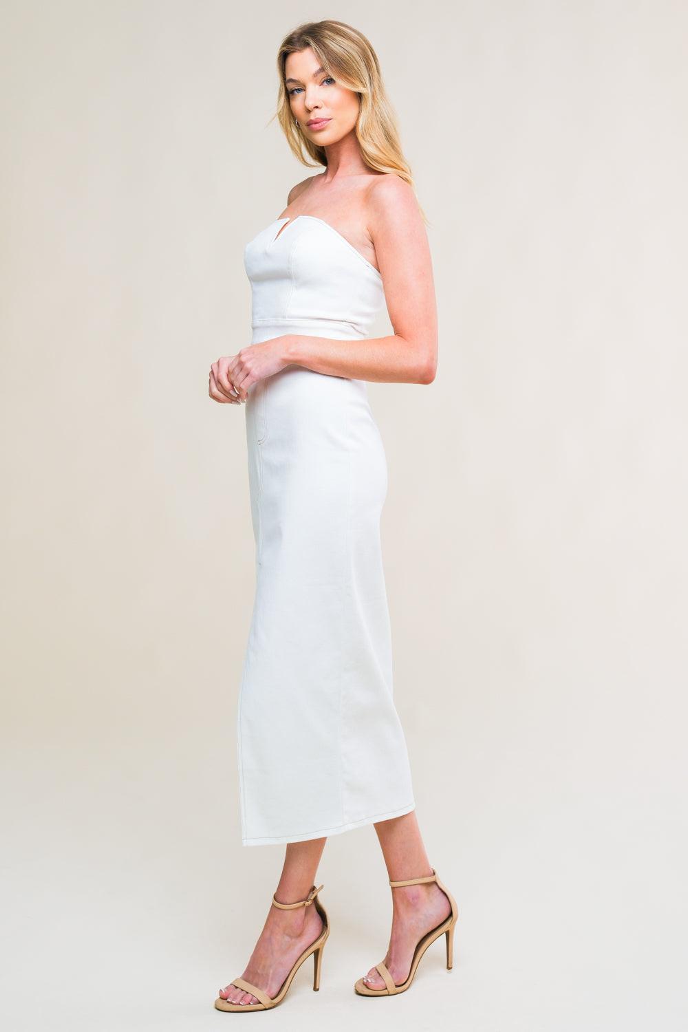 EASYGOING BEAUTY WOVEN TWILL MIDI DRESS - Glamourous Grace
