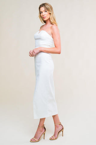 EASYGOING BEAUTY WOVEN TWILL MIDI DRESS - Glamourous Grace