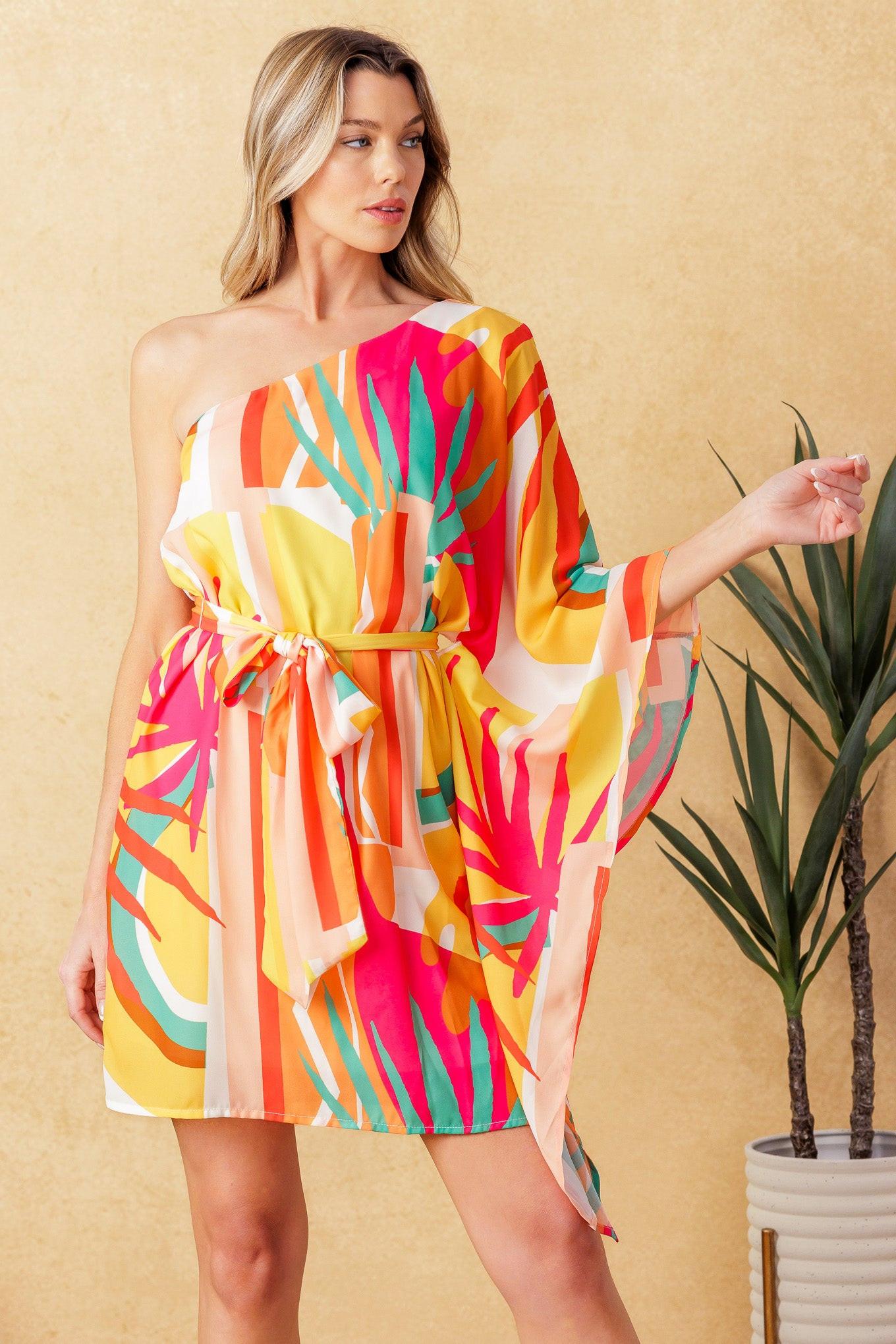 EASY WAY OUT WOVEN KAFTAN MINI DRESS - Glamourous Grace