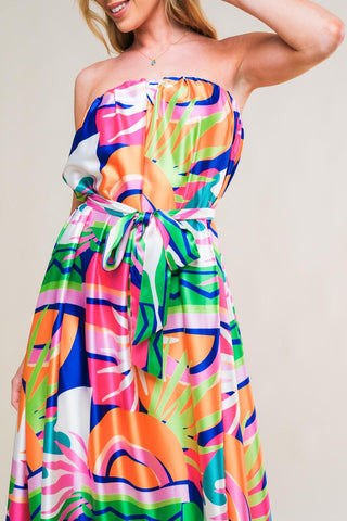 SUMMERY INCLINATION WOVEN MIDI DRESS - Glamourous Grace