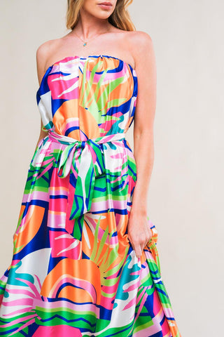 SUMMERY INCLINATION WOVEN MIDI DRESS - Glamourous Grace