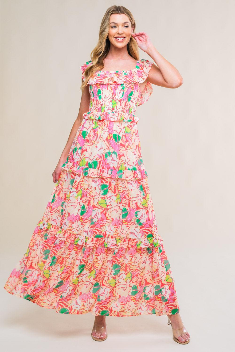 RELAXED CHARM WOVEN MIDI DRESS - Glamourous Grace