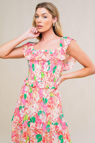 RELAXED CHARM WOVEN MIDI DRESS - Glamourous Grace