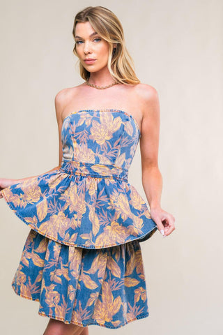 SUMMER MOMENTS DENIM MINI DRESS - Glamourous Grace