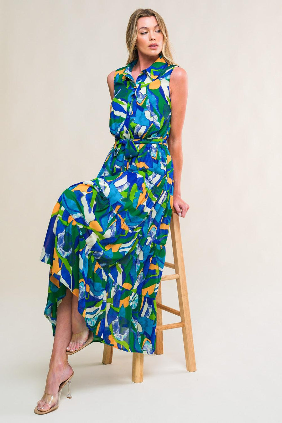 PRISTINE CHICNESS WOVEN MIDI DRESS - Glamourous Grace