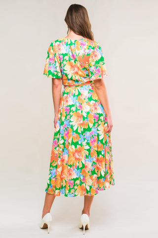 EFFERVESCENT LOVE TRUE WRAP MIDI DRESS - Glamourous Grace
