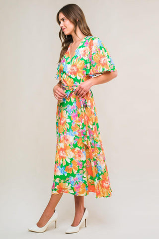 EFFERVESCENT LOVE TRUE WRAP MIDI DRESS - Glamourous Grace