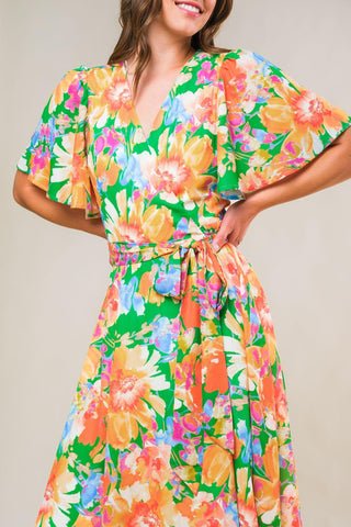 EFFERVESCENT LOVE TRUE WRAP MIDI DRESS - Glamourous Grace