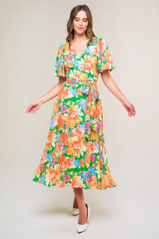 EFFERVESCENT LOVE TRUE WRAP MIDI DRESS - Glamourous Grace