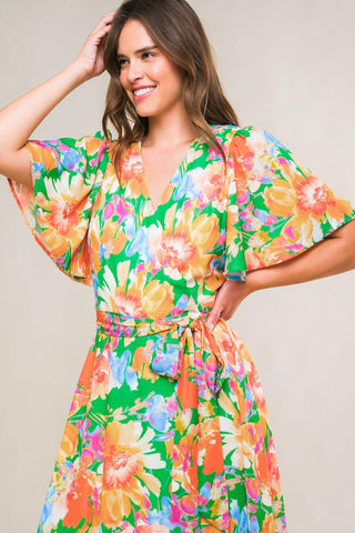 EFFERVESCENT LOVE TRUE WRAP MIDI DRESS - Glamourous Grace