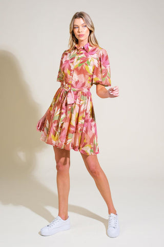 WHIMSICAL WAVES WOVEN MINI DRESS - Glamourous Grace