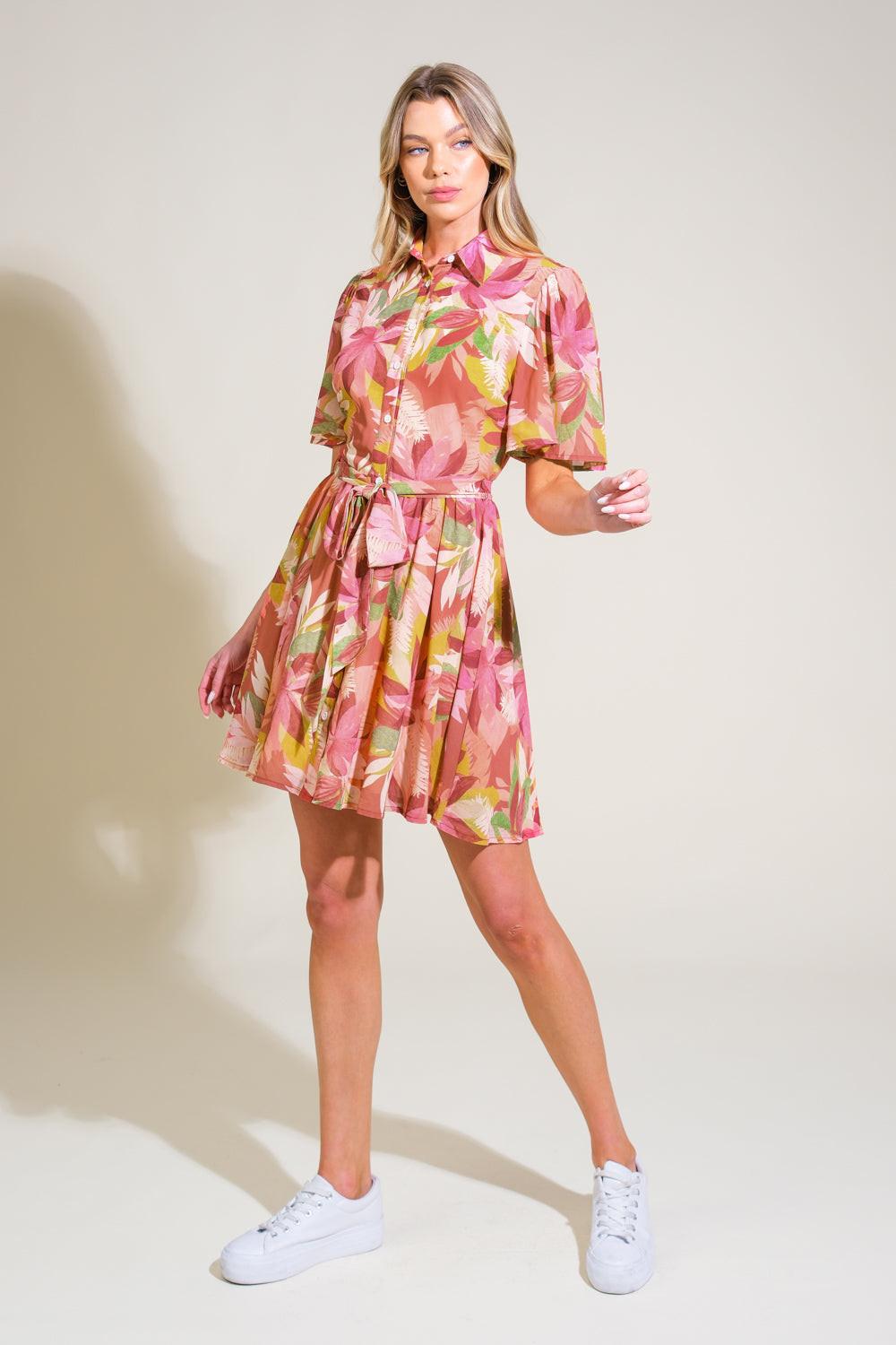 WHIMSICAL WAVES WOVEN MINI DRESS - Glamourous Grace