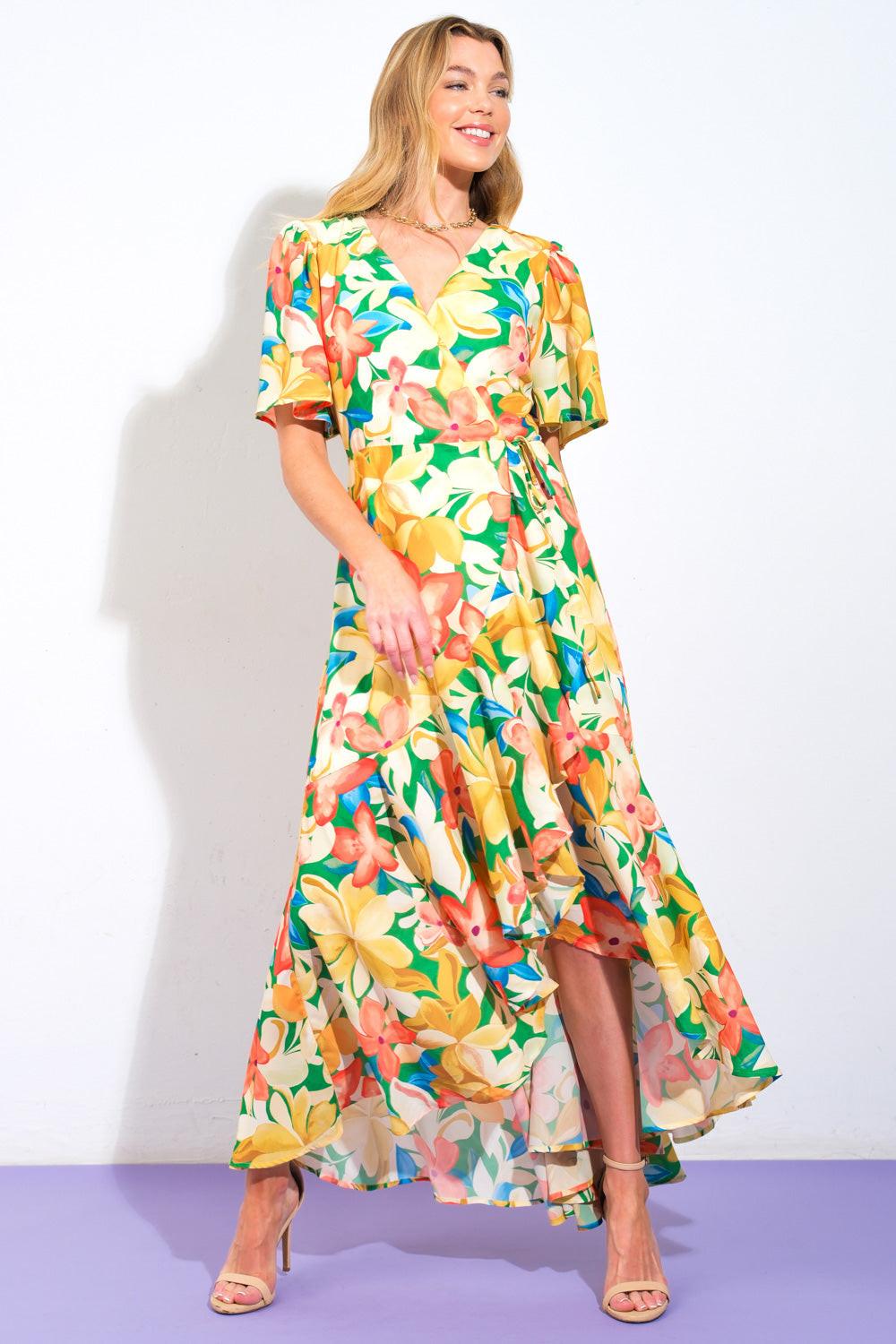 ELABORATE CHARM WOVEN HI-LO DRESS - Glamourous Grace