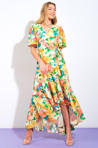 ELABORATE CHARM WOVEN HI-LO DRESS - Glamourous Grace