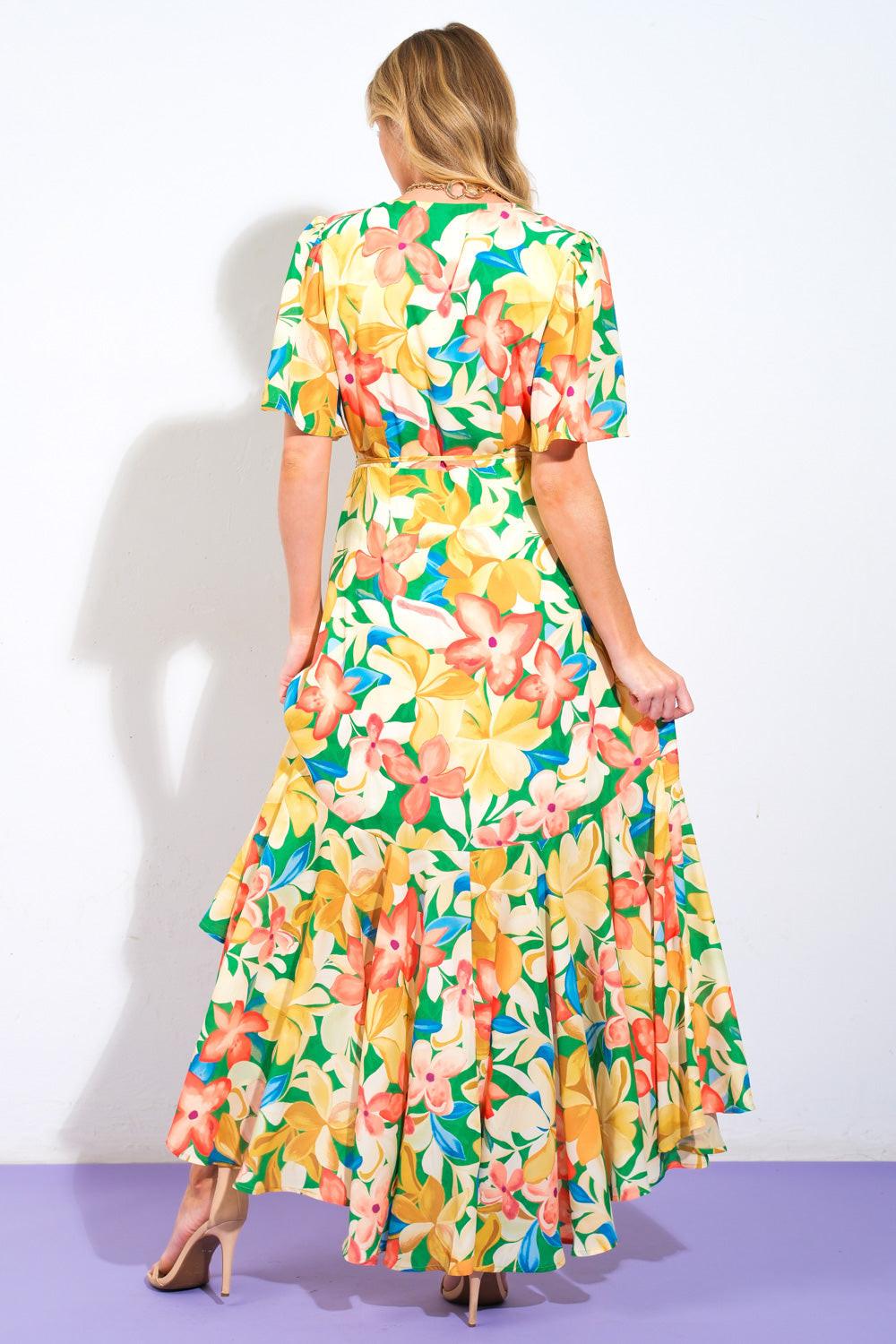 ELABORATE CHARM WOVEN HI-LO DRESS - Glamourous Grace