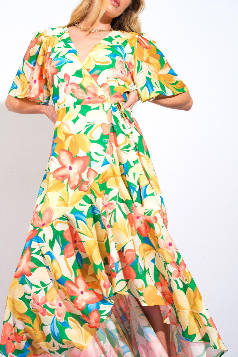 ELABORATE CHARM WOVEN HI-LO DRESS - Glamourous Grace