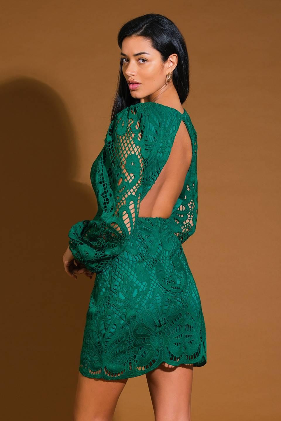 WHISPERED COMFORT WOVEN LACE MINI DRESS - Glamourous Grace