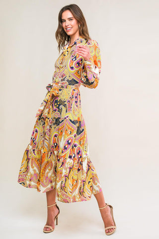 AESTHETIC POSE WOVEN MIDI DRESS - Glamourous Grace