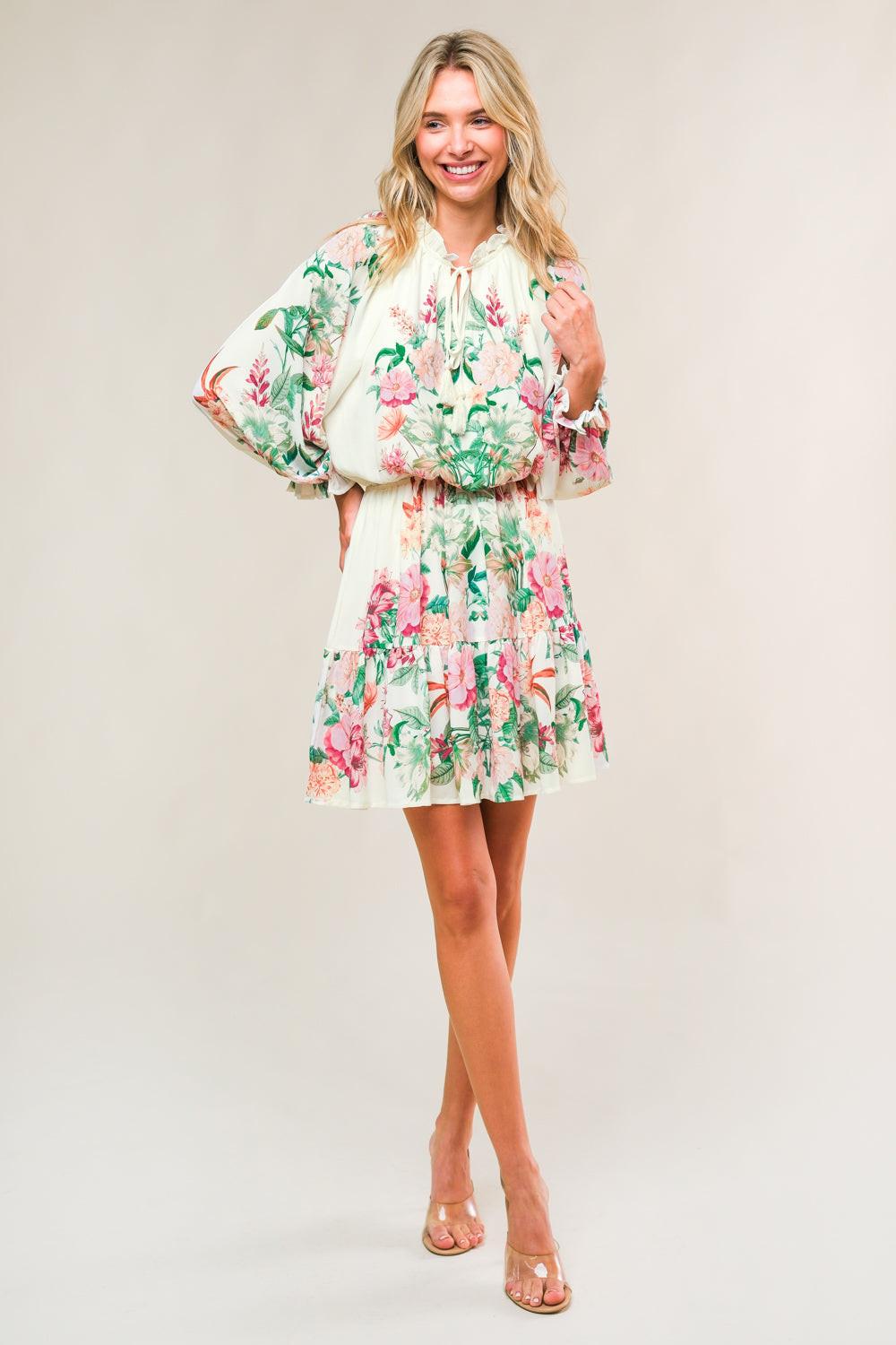 HAPPIEST HERE WOVEN MINI DRESS - Glamourous Grace