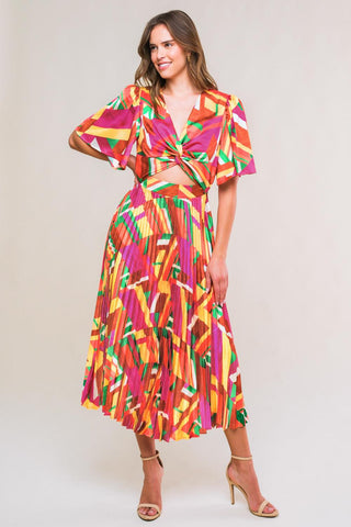 IRRESISTIBLE FUN WOVEN MIDI DRESS - Glamourous Grace