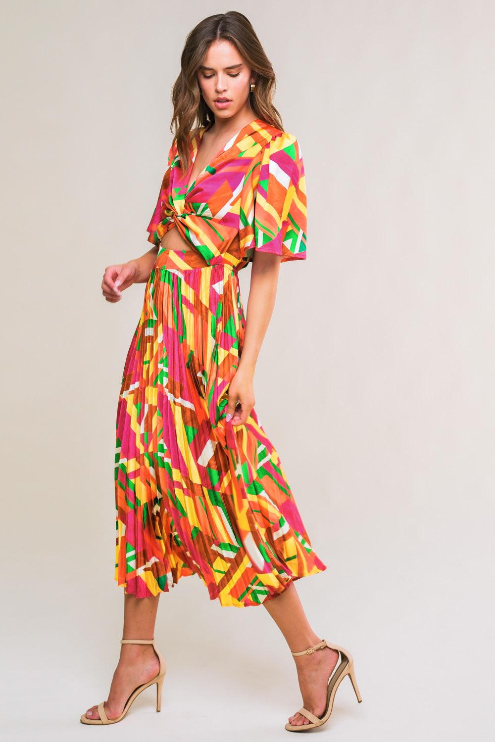 IRRESISTIBLE FUN WOVEN MIDI DRESS - Glamourous Grace