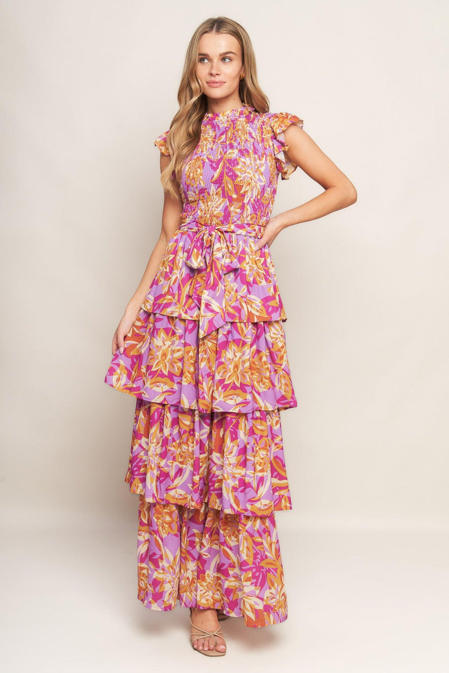 GETTING STARTED WOVEN MIDI DRESS - Glamourous Grace
