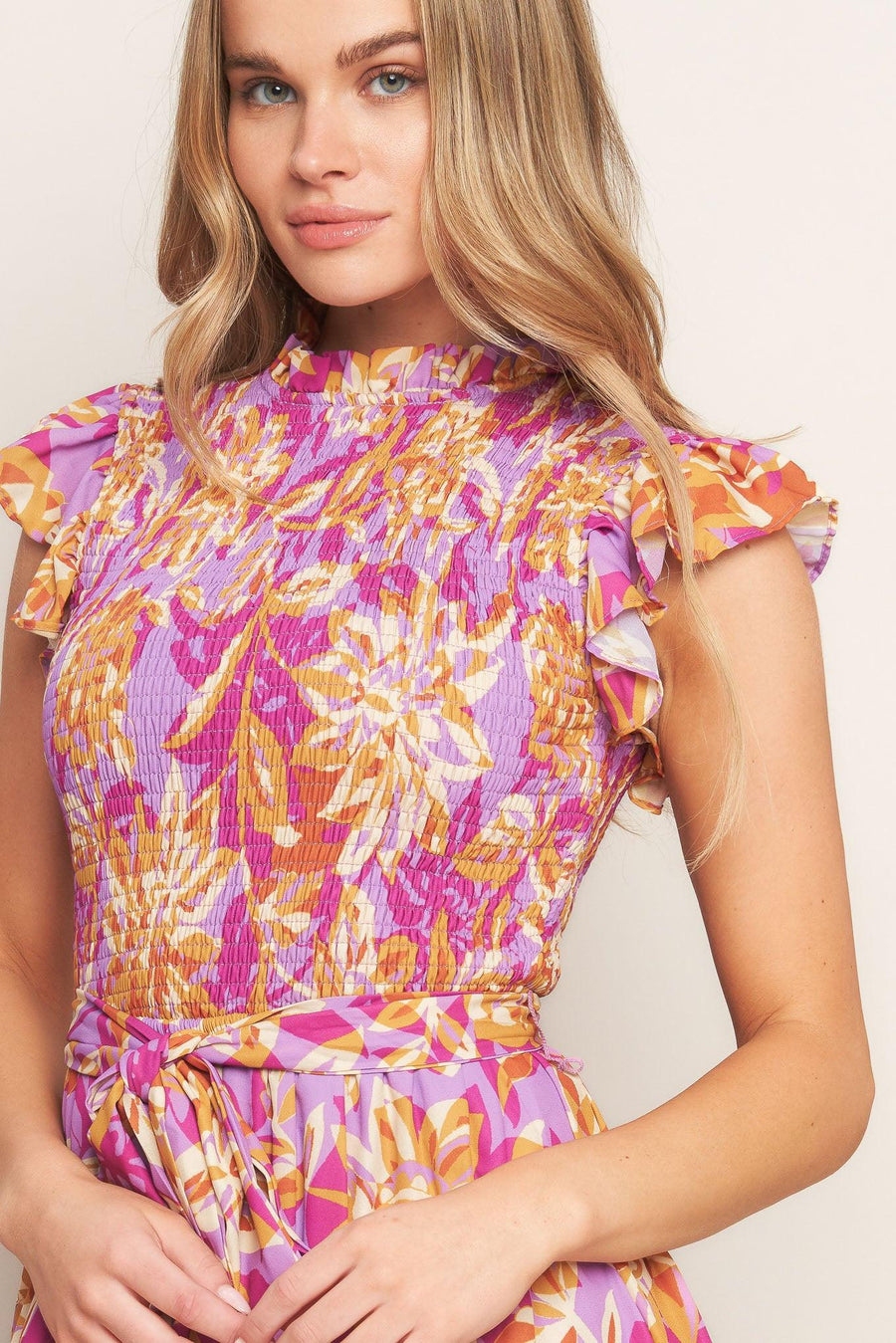 GETTING STARTED WOVEN MIDI DRESS - Glamourous Grace