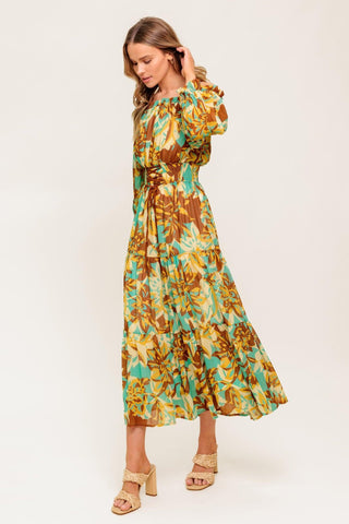 THENA SECRET GARDEN WOVEN MIDI DRESS - Glamourous Grace