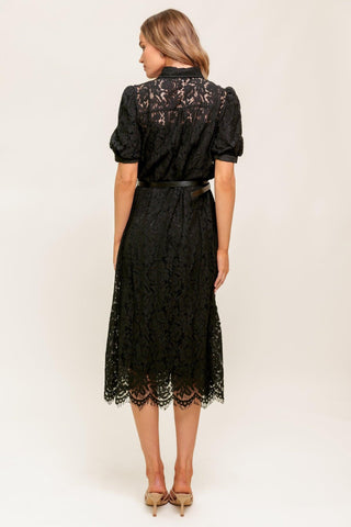 TIMID TO TENACIOUS WOVEN LACE SHIRT DRESS - Glamourous Grace