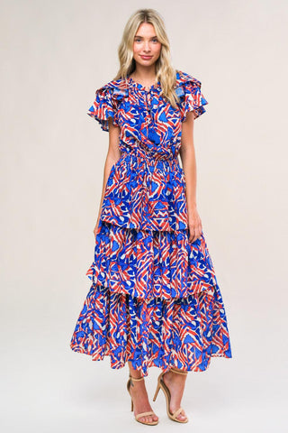 BACK TO FUN WOVEN MIDI DRESS - Glamourous Grace