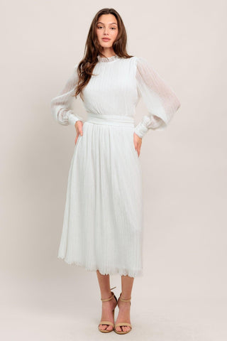 FOREVER WAITING WOVEN MIDI DRESS - Glamourous Grace
