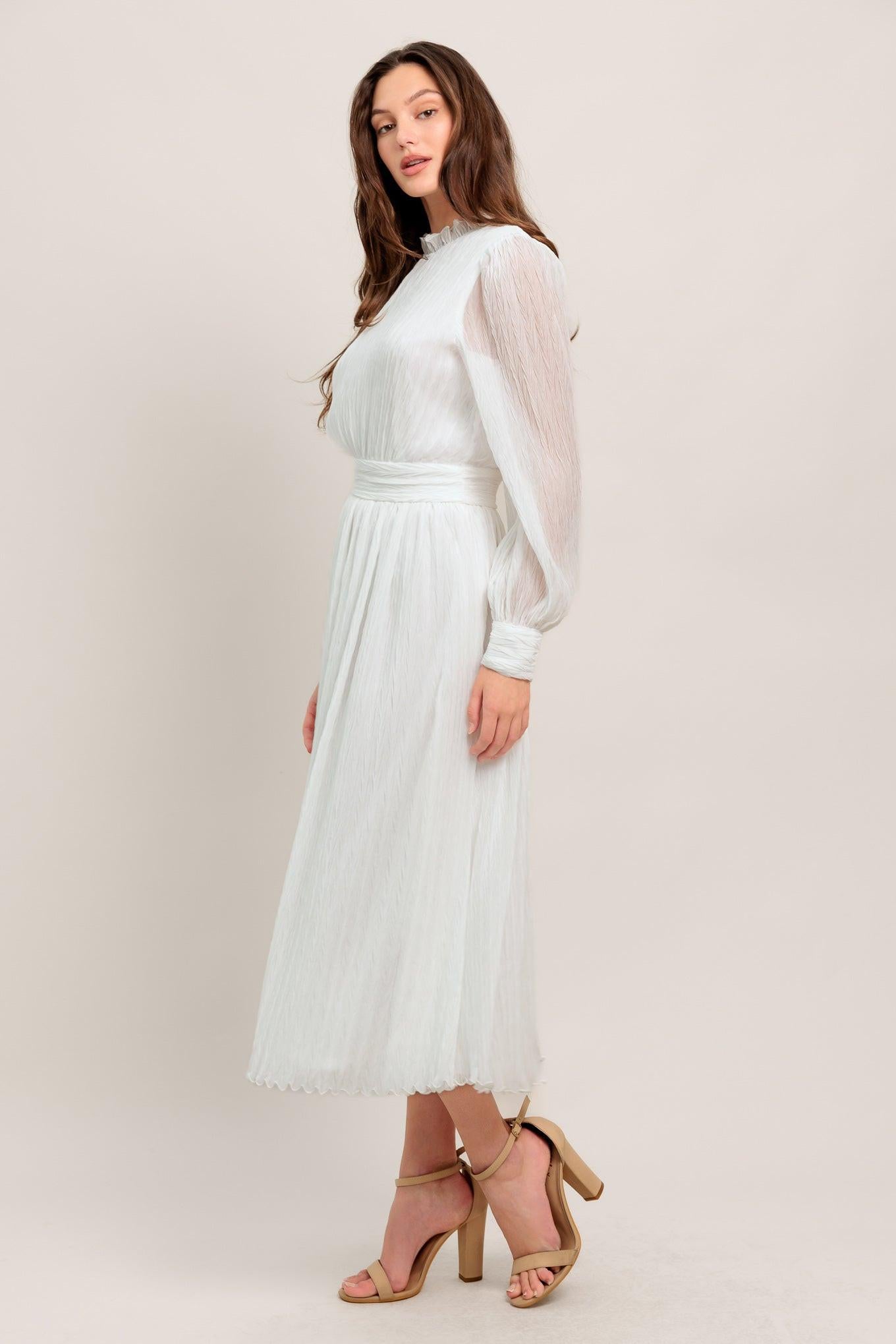 FOREVER WAITING WOVEN MIDI DRESS - Glamourous Grace