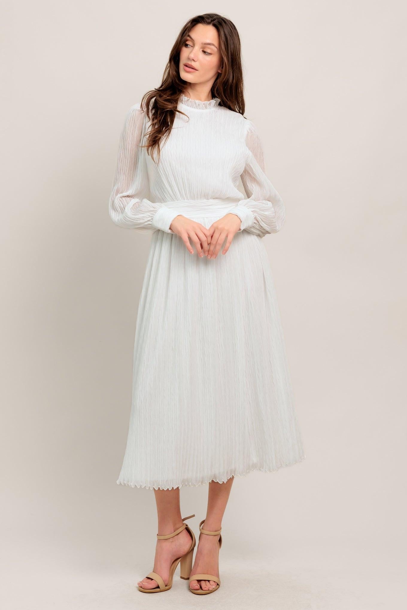 FOREVER WAITING WOVEN MIDI DRESS - Glamourous Grace