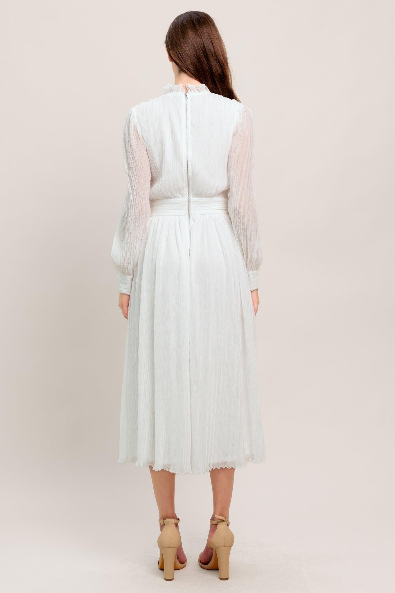 FOREVER WAITING WOVEN MIDI DRESS - Glamourous Grace