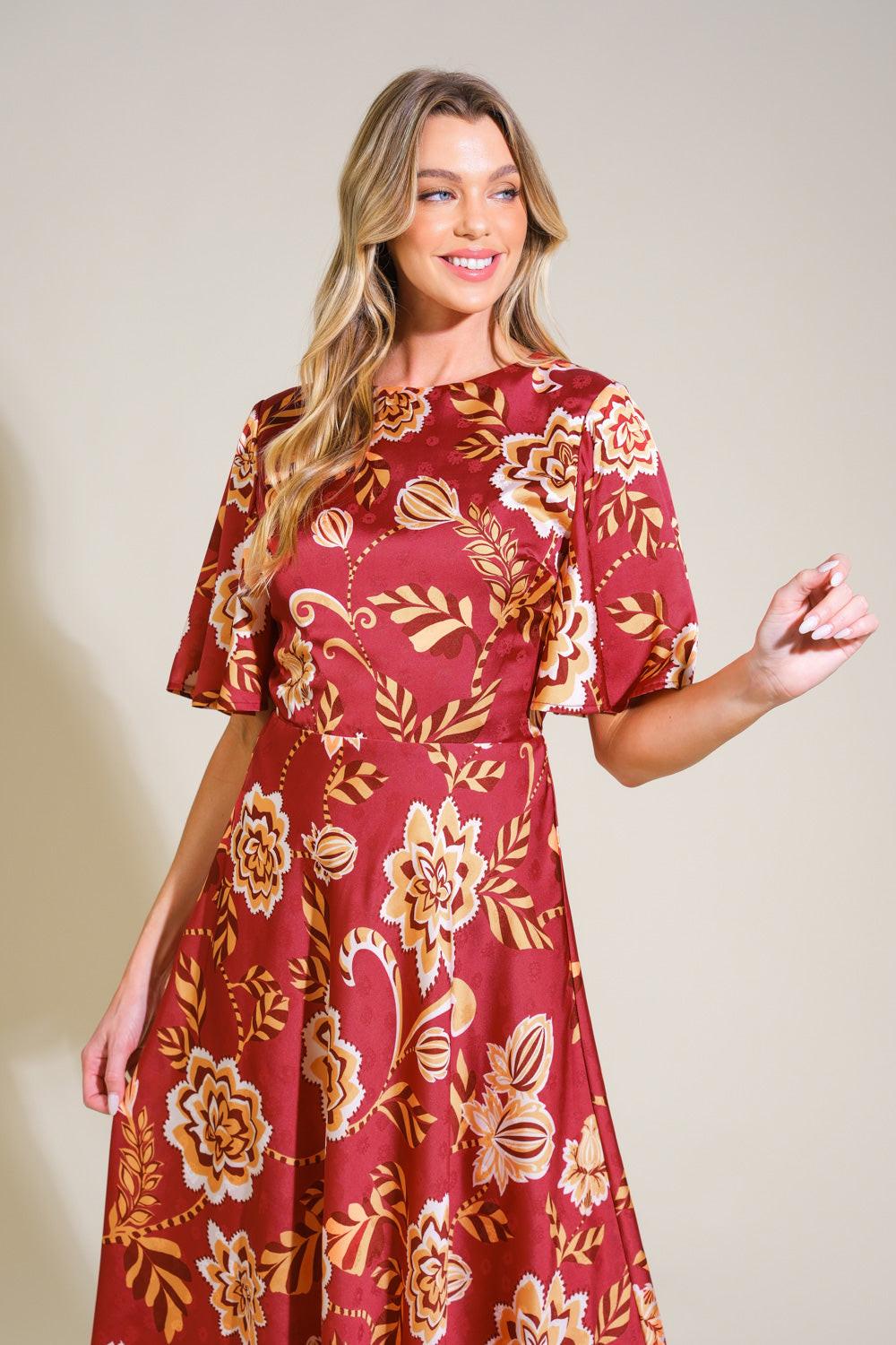 TOTAL FRILL WOVEN MIDI DRESS - Glamourous Grace