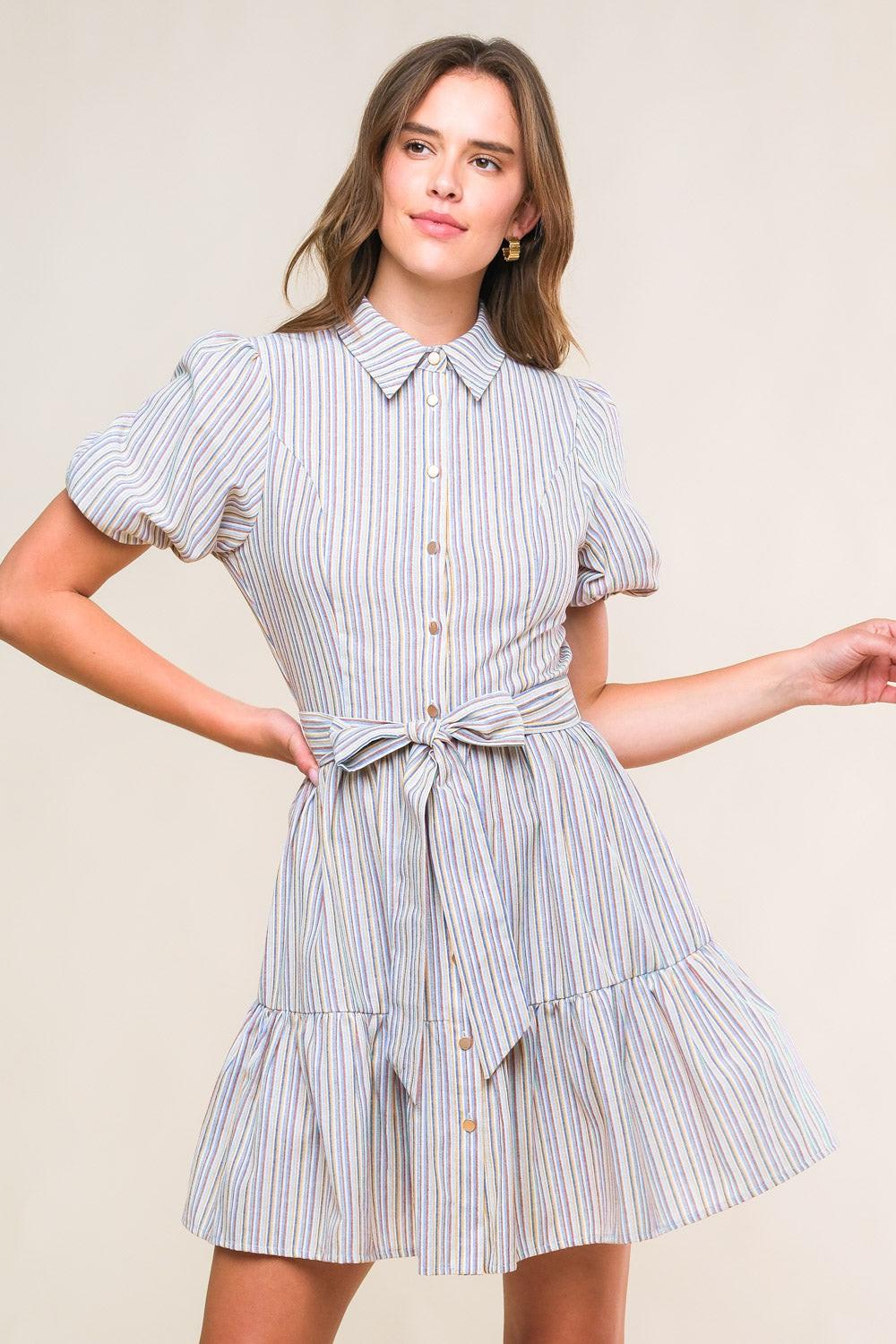 ADORABLE PRESENCE WOVEN MINI DRESS - Glamourous Grace