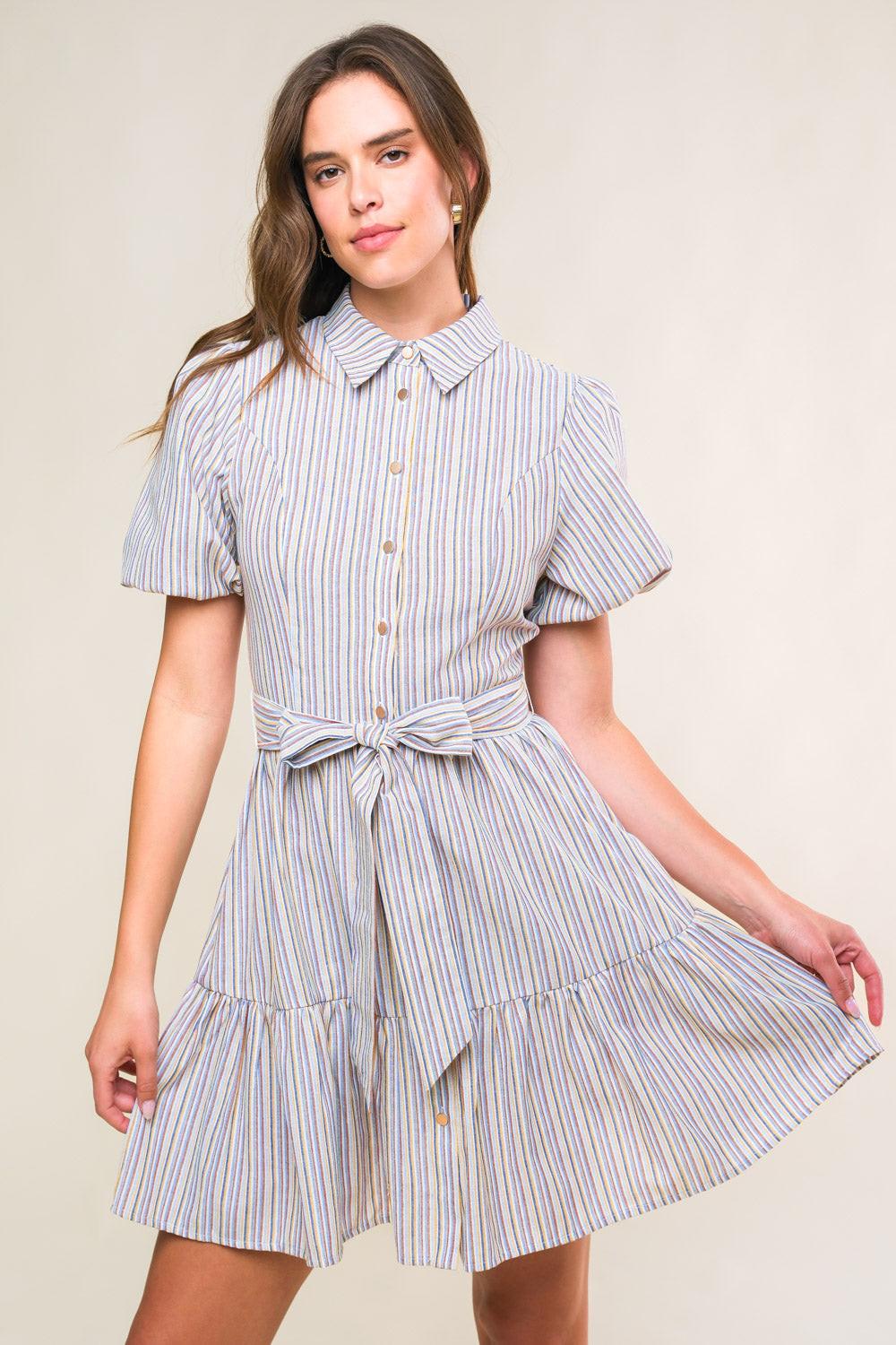 ADORABLE PRESENCE WOVEN MINI DRESS - Glamourous Grace
