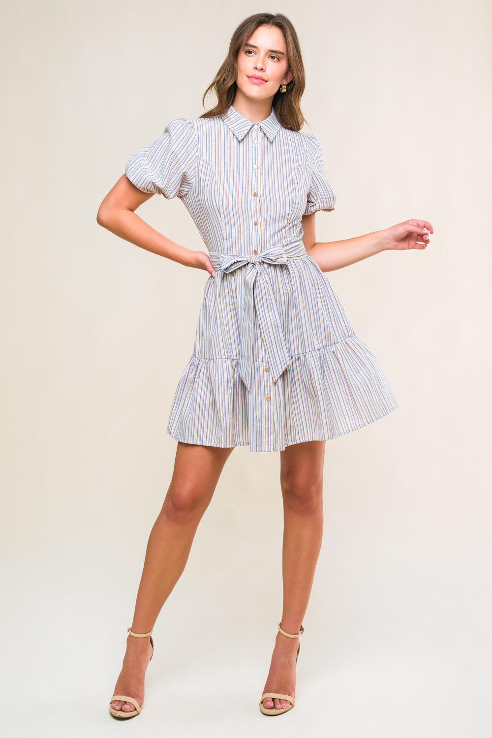 ADORABLE PRESENCE WOVEN MINI DRESS - Glamourous Grace