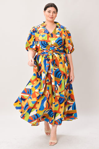 SATURDAY FEELINGS WOVEN MIDI DRESS - Glamourous Grace