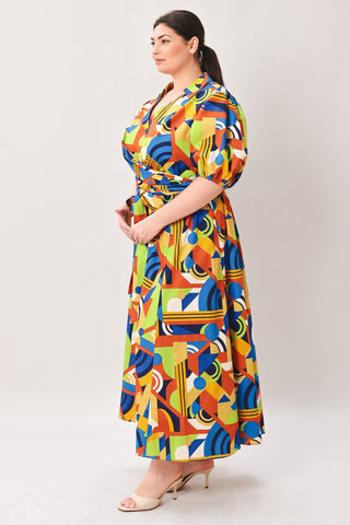 SATURDAY FEELINGS WOVEN MIDI DRESS - Glamourous Grace