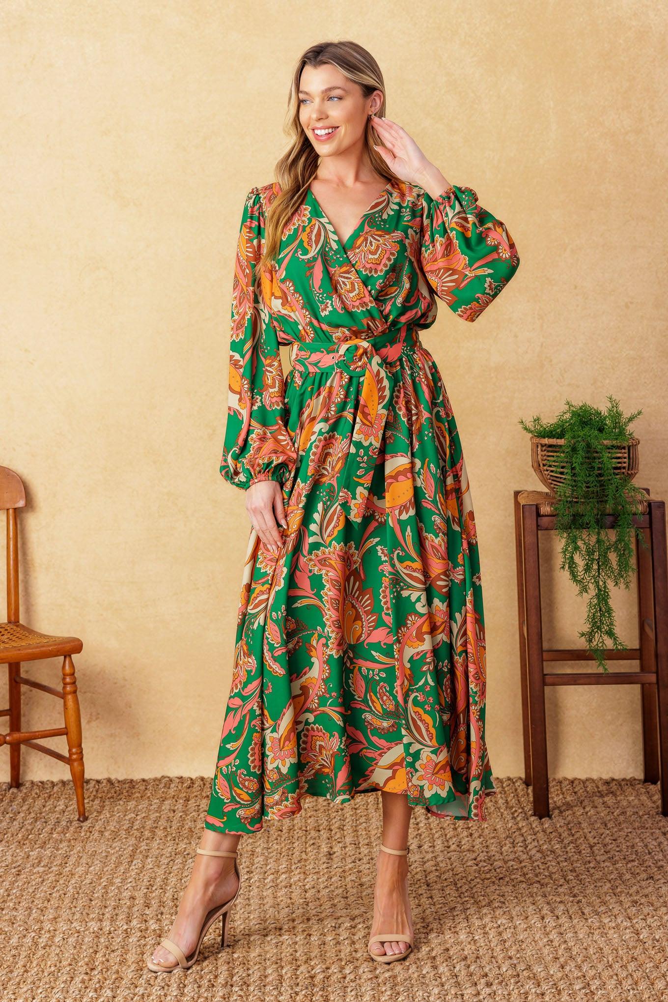 SUNNYSIDE FLORALS WOVEN MIDI DRESS - Glamourous Grace