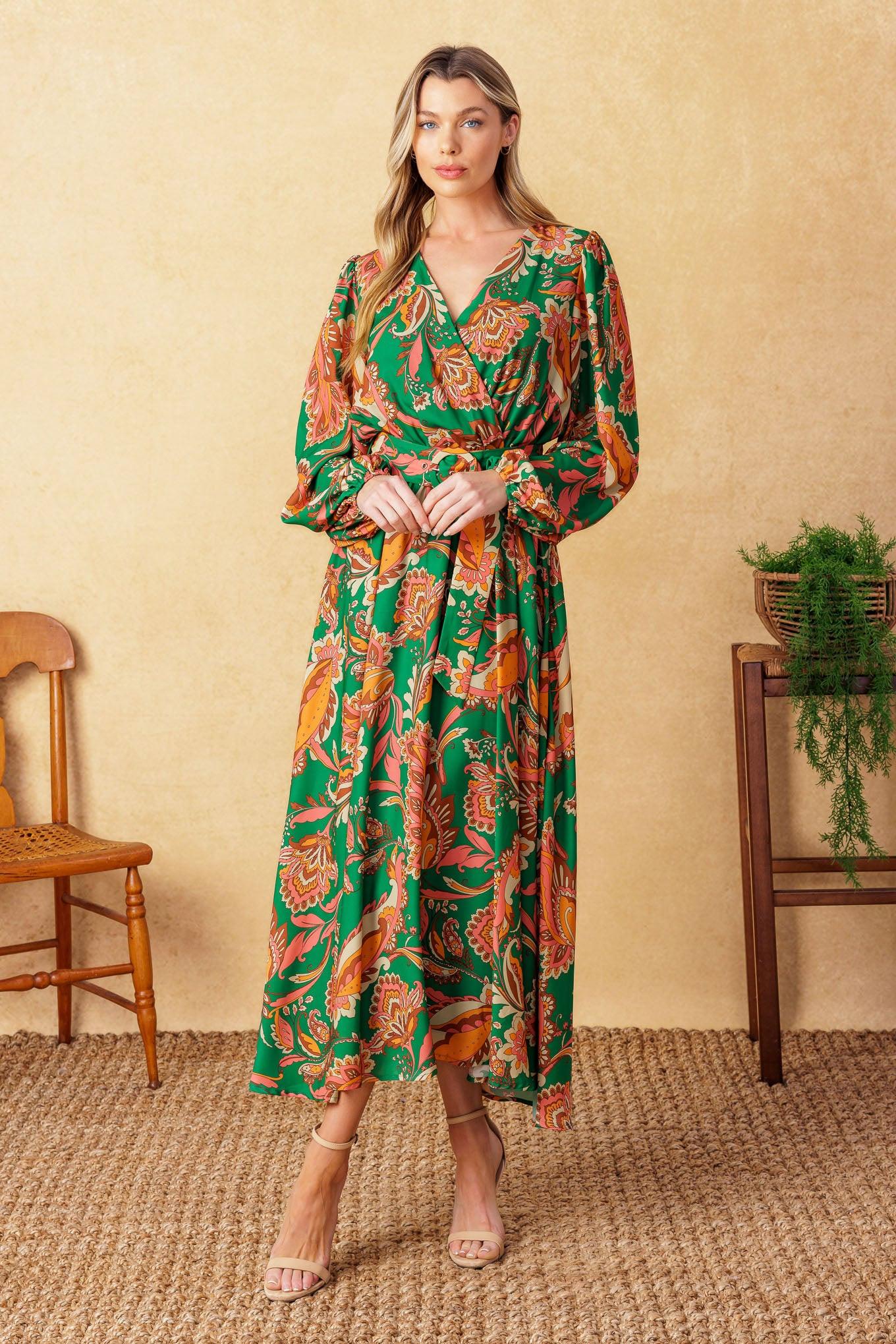 SUNNYSIDE FLORALS WOVEN MIDI DRESS - Glamourous Grace