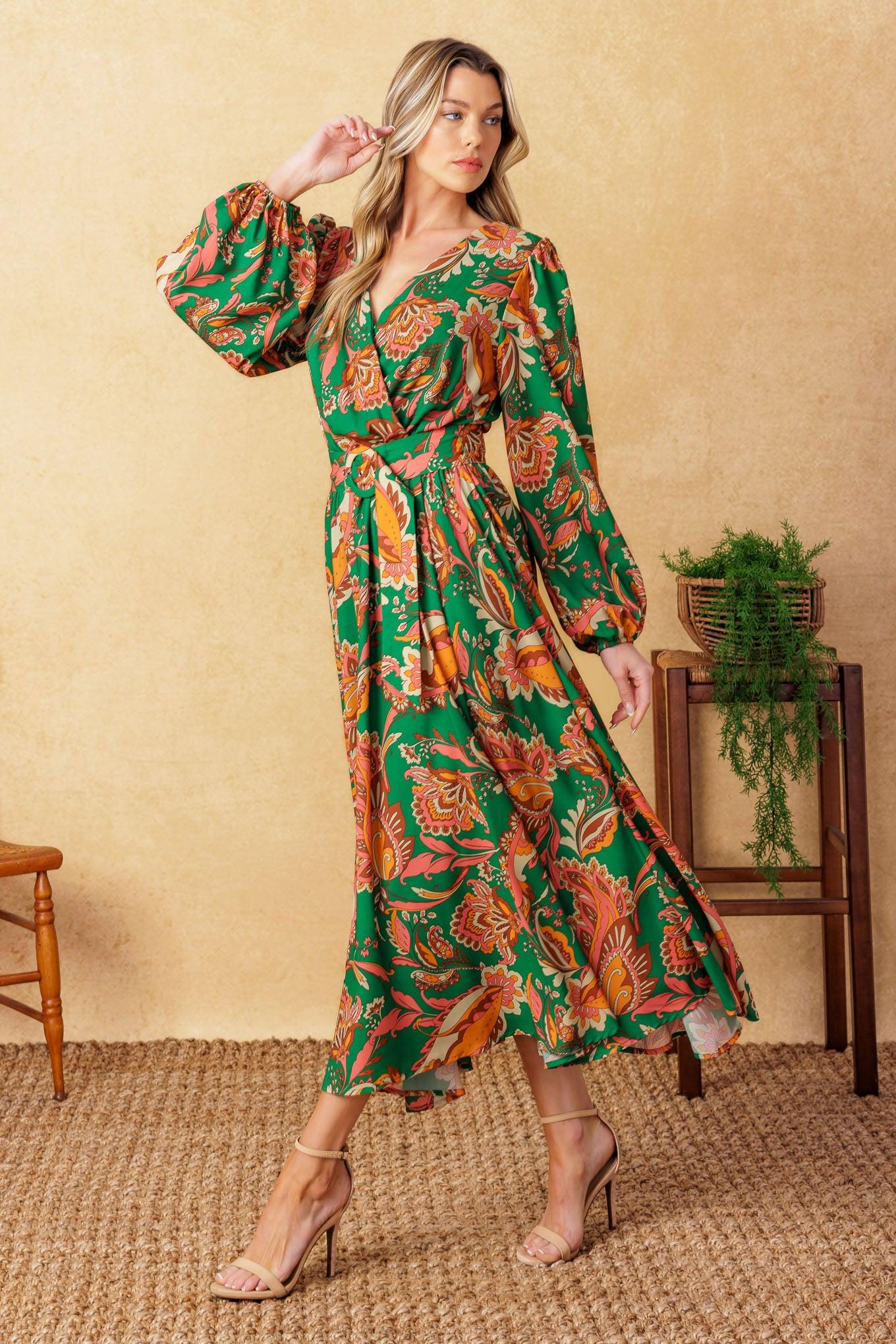 SUNNYSIDE FLORALS WOVEN MIDI DRESS - Glamourous Grace