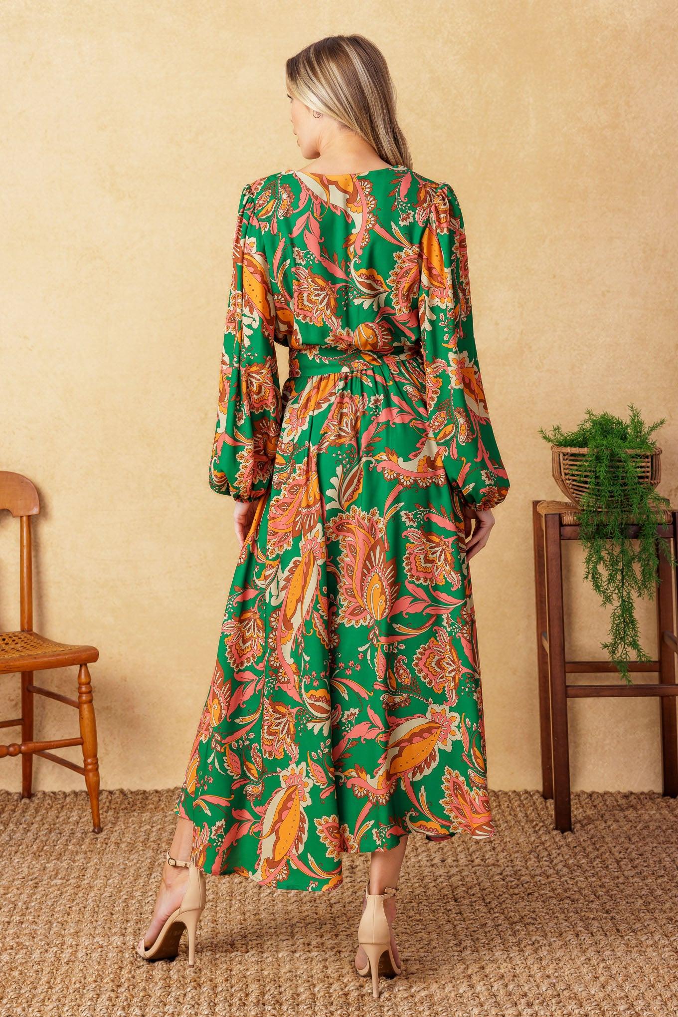 SUNNYSIDE FLORALS WOVEN MIDI DRESS - Glamourous Grace