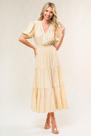 WITH THE GIRLS WOVEN MIDI DRESS - Glamourous Grace